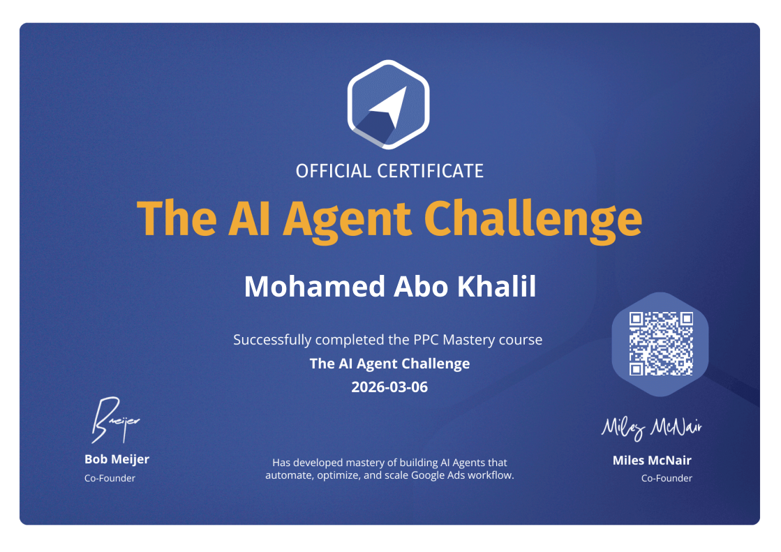AI Agent Challenge Certificate