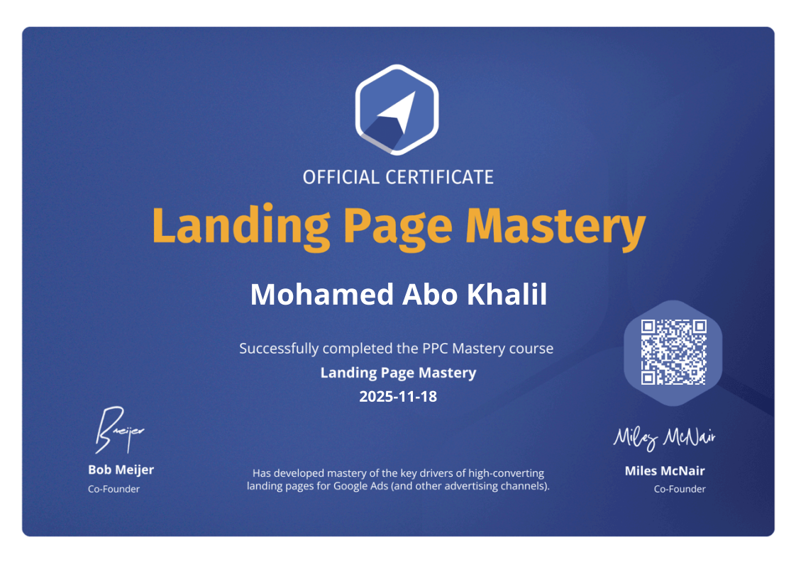 Landing Page Mastery Certificate